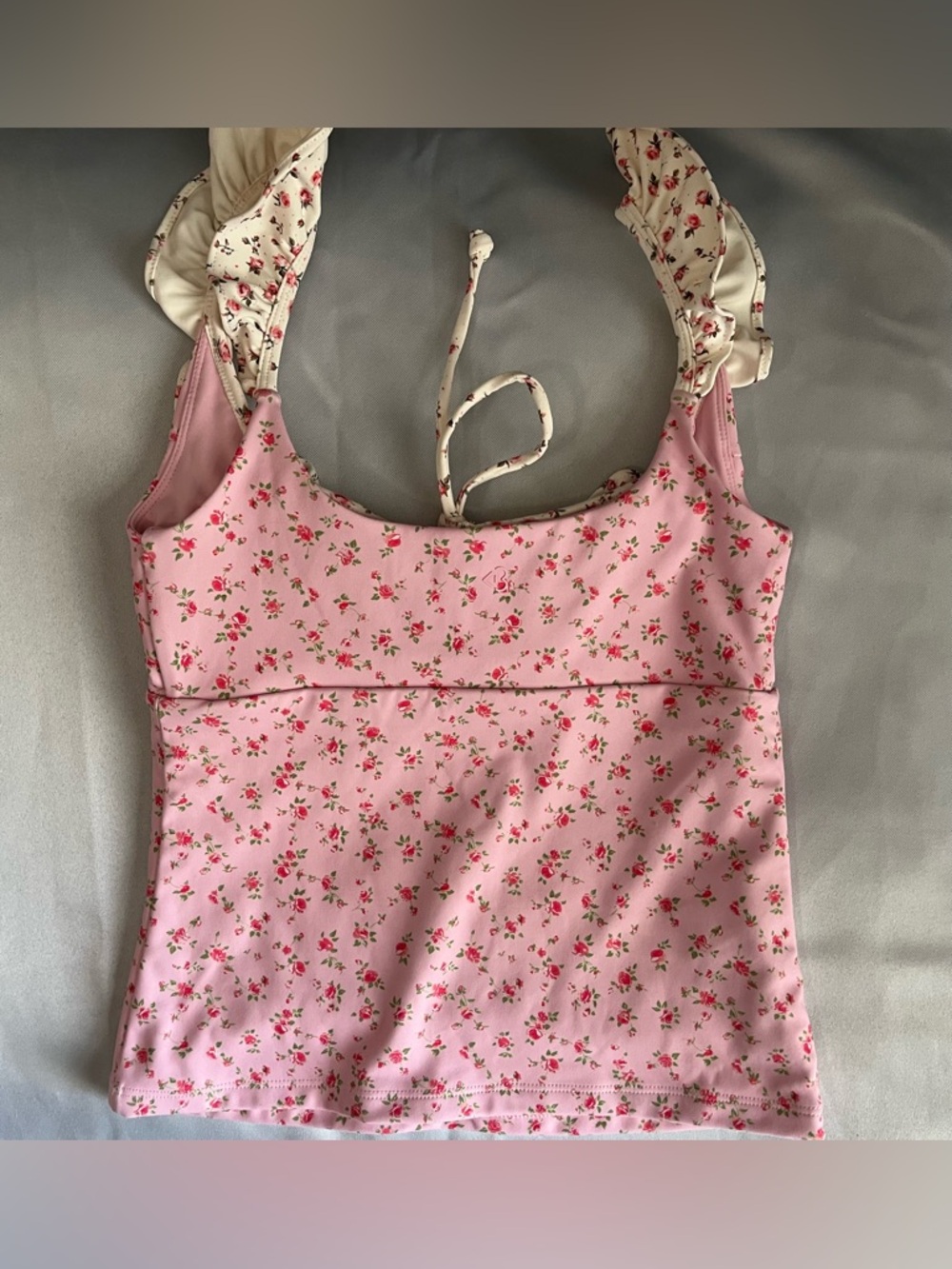 Blogilates Women's Ruffle Lace Up Tank Top - Picture 8 of 8